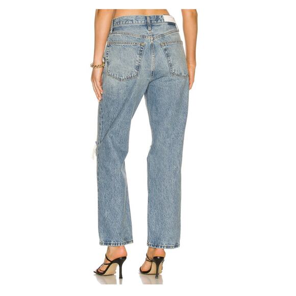 RE/DONE Originals Low Slung Distressed Crop Jeans 188-3WLSLC Size 30 Mid Rise - Picture 3 of 11